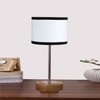 Devansh Multicolor Cotton Table Lamp With  Natural  Wood Base  & Steel Pipe (7X17 Inches)-8