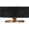 Demelza Black Jute Table Lamp with Natural Wood Base