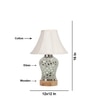 Devansh Off-White Cotton Shade Lamp With Wood & Mosaic Glass Base For Decoration/Office/Home/Gifting/Study For Decoration/Office/Home/Gifting/Study