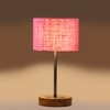 Devansh Pink Jute Table Lamp With  Natural  Wood Base  & Steel Pipe (7X17 Inches)-11