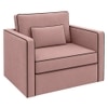 Elano Modern Premium  1 Seater Velvet Pull Out Sofa Cum Bed with Improted Mechanism In Peach Color