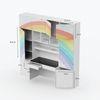 Rainbow Trails Study Table With Drawers, Cabinter And Multiple Storage In White Colour