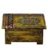 Desert Art MDF Hand Painted Yellow Tea Coaster Set with 6 Coasters and Holder