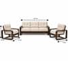 Berlin Solid Wood Sofa Set in Walnut