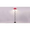 Edmund Red Fabric Floor Lamp with Black Iron Base
