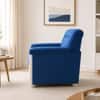 Enzo 3 Seater Sofa In Fabric White & Blue Color