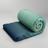 Stoa Paris Comforter for King Size Bed, 300 TC Ultra Satin Fabric  Green Blue
