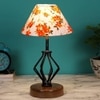 Kalani Multicolor cotton Table lamp with Wood & Iron Base