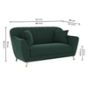 Rivo Velvet 2 Seater Sofa In Green Color
