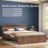Macy Engineered Wood King Size Non Storage Bed In Classic Walnut Finish
