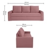 Clevam 3 Seater Pull Out Sofa cum Bed  in Peach Colour