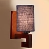 Devansh Solid Wood Electric Wall Light in Blue Colour with Blue Shade Count of 1 Light