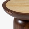 Lusso Solid Wood Side Table in Brown Colour
