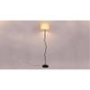Olive Off White Fabric Floor Lamp with Black Iron Base