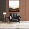 Vetra 1 Seater Leather Sofa In Slate Grey Colour