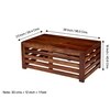 Erickson Sheesham Wood Contemporary Rectangle Coffee Table In Natural Teak Finish