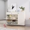 Hexa Red Engineered Wood Shoe Rack in Frosty White Colour
