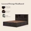 Cambry Queen Size Hydraulic Storage Bed With Headboard Storage Bed In American Walnut Finish