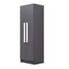 Hexa Red Wooden 2 Door Wardrobe with 4 Shelves in Slate Grey Colour