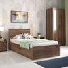Zoey Engineered Wood Single Size Box Storage Bed In Classic Walnut Finish