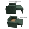 Alfon 1 Seater Velvet Pull Out Sofa Cum Bed with Storage In Green