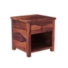 Madhavi Solid Wood Bedside Table in Teak Finish
