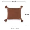 Moss Knit Rust Cotton Knitted Decorative Cushion Cover 16 x 16 Inches