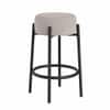 Doe Buck Modern Grey Upholstered Counter Height Bar Stool with Black Metal Frame