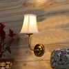 Devansh Gold Wall Mounted Lamp With Off-White Cotton Shade