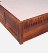 Lotus Solid Wood King  Size Upholstered Bed With Box Storage (Honey Oak Finish)