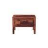 Square Solid Wood Box Bedside Table in Teak Finish