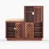 Casventa Shoe Rack Of 25 Pairs In Honey Oak Color