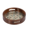 Birdcage Garden Round Wooden Tray – Vintage Floral Pattern- Large (1 Piece)