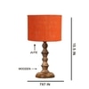 Devansh Orange  Jute   Table Lamp With  Wood Natural Base (7X7X15.5 Inches)-17