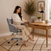 Doe Buck Leisel Modern Grey Velvet Office Chair