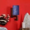 Devansh Solid Wood Electric Wall Light in Blue Colour with Blue Shade Count of 1 Light