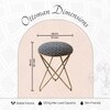 Quad Fabric Cross Metallic Stool in Blue Color Set of 2