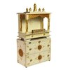 D'Dass Multi Color Mdf and Sheesham Wooden Temple With Cabinet For Pooja