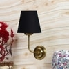 Devansh Metal Electric Wall Light in Gold Colour with Black Shade Count of 1 Light