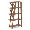 Arden Solid Bookshelf in Amber Walnut Finish