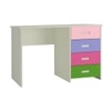 Cherokee Multicolor Kids Student Desk with 4 Handle Less Drawers in Ivory English Pink Colour