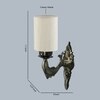 Devansh Metal Electric Wall Light in Antique Gold Colour with off-white Shade Count of 1 Light
