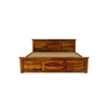 Stainfleld Sheesham Wood Queen Size Bed Non Storage Bed Honey OakOak Finish (60 x 78 inches)