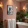 The Castle Decor Funny Elephant Reading Newspaper Toilet Wall Art 8x12 Inch