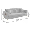 Daraco Velvet 3 Seater Sofa in Grey Color