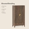 Toledo Solid Wood 2 Door Wardrobe In Danish Walnut Finish