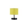 Cheney Yellow Natural Fiber Shade Table Lamp with Black Iron Base
