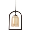 Eliante Hanging Light - Champaign Glass Shade, Mild Steel And Wood, 1 Bulb, Modern Pendant Lamp
