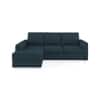 Apollo Fabric Sectional Sofa (Colour : Indigo Blue, Cushion : Hard, Back Type : Regular, Seating Capacity : Left Aligned 2 Seater + Left Aligned Chaise)