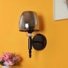 Eliante Modern Wall Lights Mild Steel & Glass Material Glossy Black & Smoky Finish